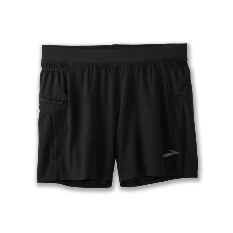 Brooks SHERPA 5 2-IN-1 Running Shorts Mens Sale - Black (RLJ235618)